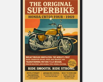 CB750　ライティングポスター HONDA Poster CB750 K0 Blue 1968 1969 and 1970 Suitable to Frame | eBay