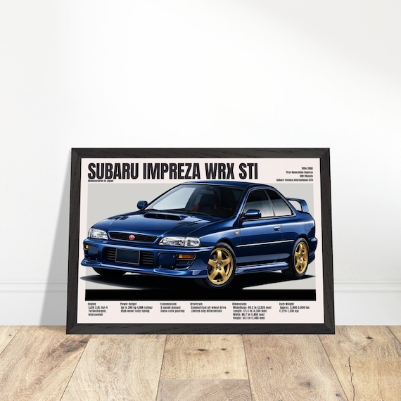 Subaru WRX STI GC8 Poster – Vintage JDM Rally Car Wall Art, Retro
