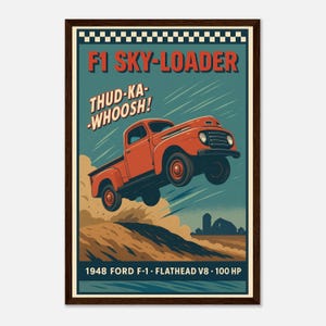 Poster del camion Ford F-1 del 1948 - Regalo per papà o nonno, decorazione per la cameretta dei bambini, decorazione murale per la caverna dell'uomo