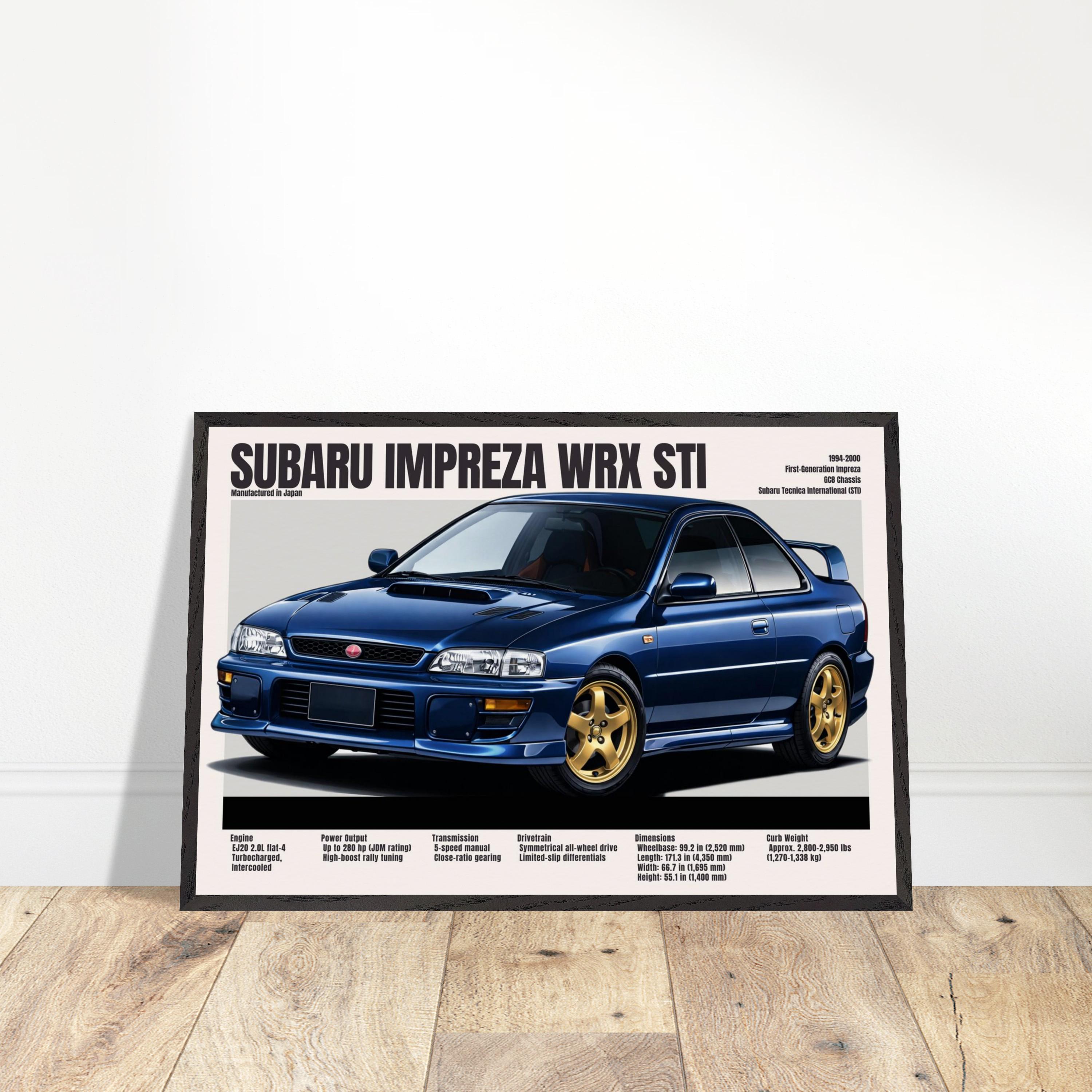 Subaru WRX STI GC8 Poster – Vintage JDM Rally Car Wall Art, Retro