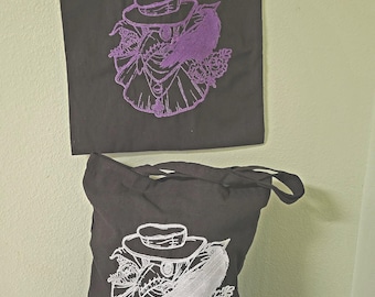 Plague Doctor Black Canvas Tote