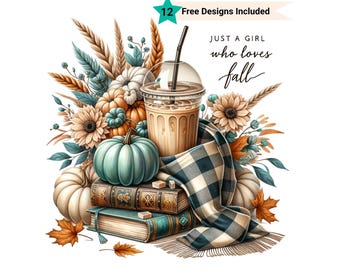 Just a Girl Who Loves Fall Png, Projekt Sublimacji, Jesienne Klimaty, Jesienne Klimaty Png, Pumpkin Spice PNG, Wdzięczny Png Natychmiastowe Pobieranie