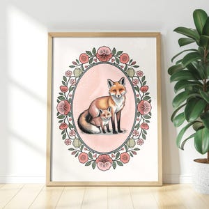 Forest Animal Nursery Decor, Fox Wall Art, Nursery Printable Wall Art, Watercolor Fox Prints, Digital Wall Art, Whimsical Wall Art