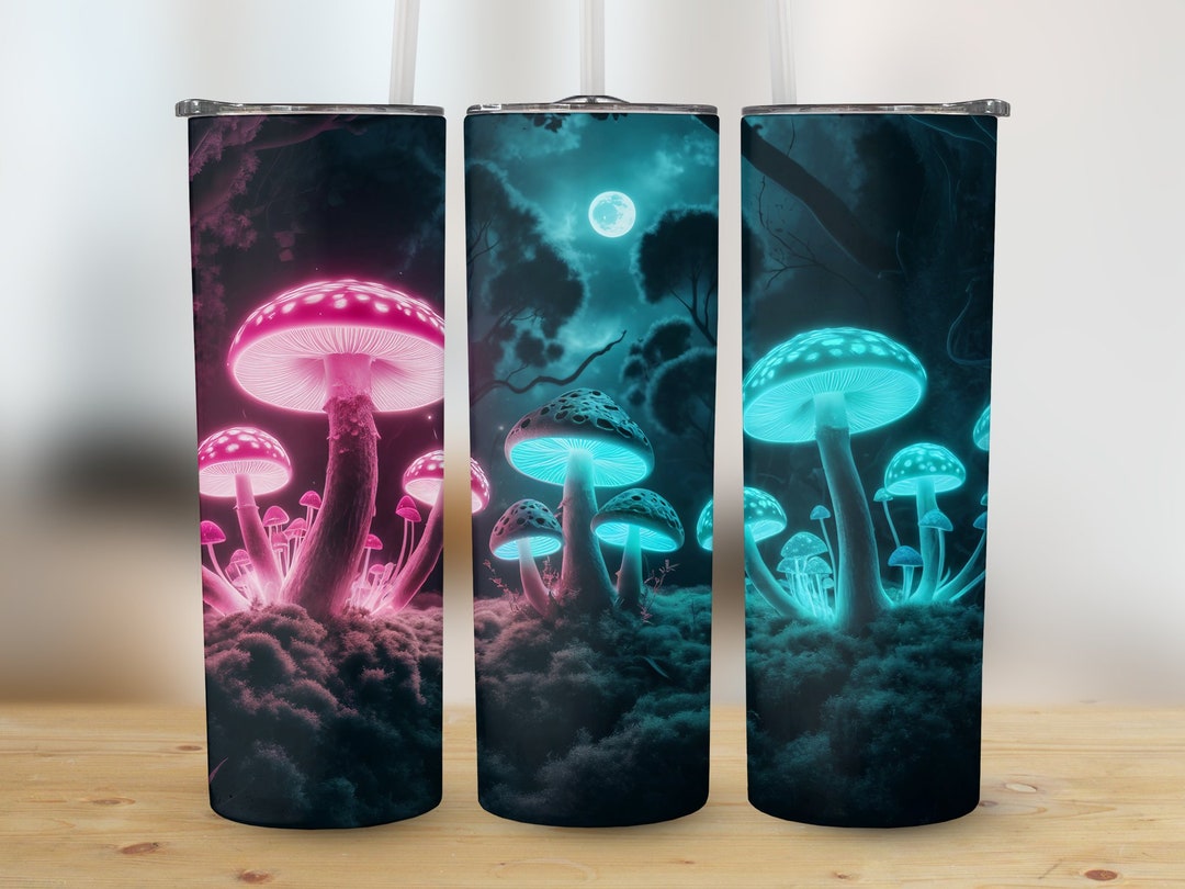 Mushroom Tumbler Wrap, 20 Oz Skinny Tumbler Sublimation Design, Instant ...
