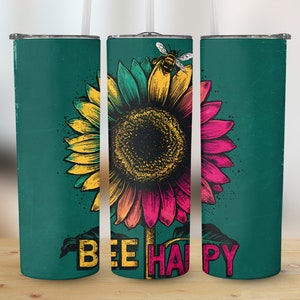 Bee Affirmation Tumbler Wrap, 20oz Skinny Sublimation Tumbler Design, Inspirational Sublimation Wrap, Watercolor Bee Tumbler PNG Downloads