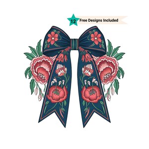 Floral Coquette Bow Png, Sublimation Design Instant Digital Download, Cute Graphics, Glass Jar png Design, Tshirt Design, Vintage Bow Png