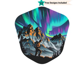 Outdoors Clipart, Aurora Borealis Png, Mountain Clipart, Sublimation Design Png, Hiking Png, Camping Clipart, Northern Lights Png