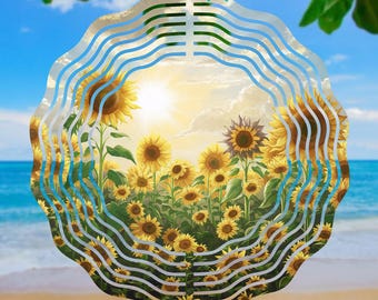 Sunflower Wind Spinner PNG, Sublimation Design, Floral Wind Spinner Design, Sunflower PNG, Floral Background for Wind Spinners