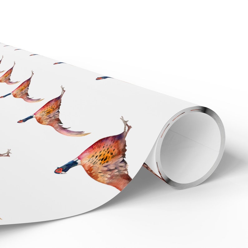 Pheasant Design Wrapping Papers, hand drawn design, mens gift wrap, hunter gift, outdoorsman gift wrap image 8
