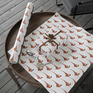 Pheasant Design Wrapping Papers, hand drawn design, mens gift wrap, hunter gift, outdoorsman gift wrap image 9