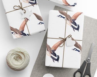 Flying Canadian Geese Wrapping Papers, gift wrap, wrapping papers, gift wrap for him