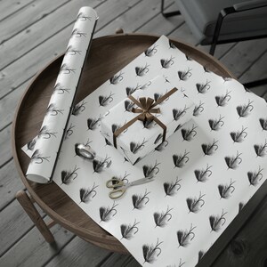 Fly Fishing Lure Wrapping Papers, fishing theme gift, mens gift wrap, sportsman giftwrap,3 sizes, custom design image 10