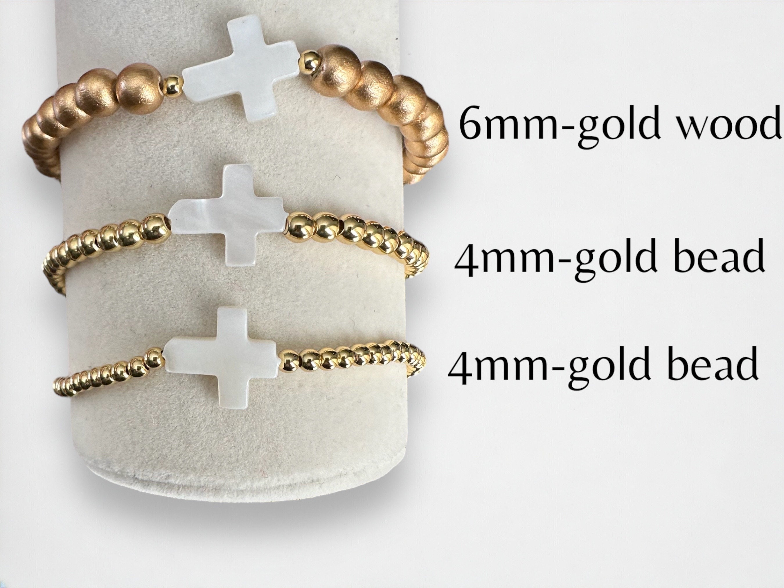 Mother of Pearl Cross Beaded Bracelets | Cross Bracelets | White Shell ...