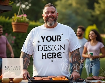Diverse Mock ups Outdoor and garden t shirt mockup family mockup Male Shirt Mockup white Bella Canvas Mockup Plus size Man Father Mockup