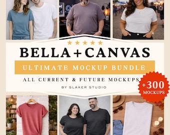 Bella Canvas モックアップバンドル BC3001 BC3005 BC7502 | Tシャツ＆スウェットシャツ モックアップ | ライフスタイル POD 写真 | Etsy Shopify キット