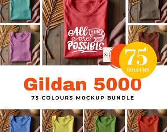 Gildan 5000 Tシャツモックアップパック G5000シャツモックアップコレクション 折り畳みモックアップキット ユニセックスTシャツモックアップ Gildan無地シャツモックアップ ピンクTシャツ