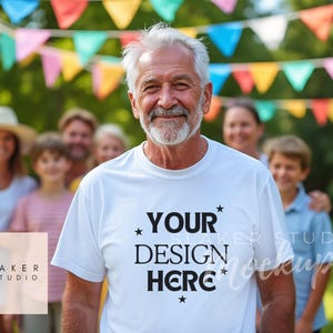 Älterer Mann Geburtstag T-Shirt Mockup Herren T-Shirt Mockup für Opa Sonderanfertigungen Ältere Männer Shirt Mockup Feier Mockup Vatertag T-Shirt