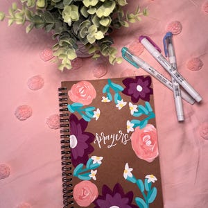Christian Journal | Hand painted | Prayers | spiral journal | Christian gifts | prayer journal | Bible notebook
