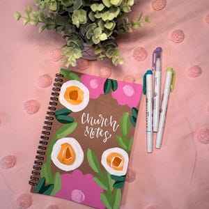 Christian Journal | Hand painted | Church Notes | spiral journal | Christian gifts | Sermon notes journal | Bible notebook