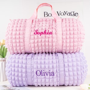 Bolsa de viaje personalizada de seersucker para niños: bolsa de viaje para bebés, bolsa de viaje para niños pequeños