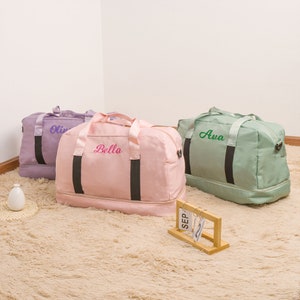 Personalized Travel Bag For Women, Women Weekender Bag, Travel Bag with Embroidery Name, GYM Bag, Bridesmaid Bag, Embroidered Duffle Bag