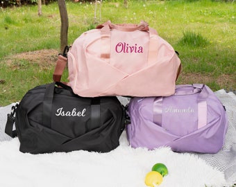 Personalized Travel Bag for Women, Bridesmaid Bag, Weekender Bag, Anniversary Gift, GYM Travel Bag, Embroidered embroidery Duffle Bag