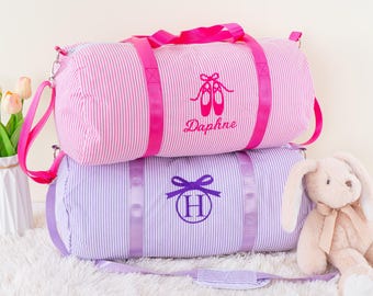 Personalized Girls Dance Bag, Baby Duffle Bag, Embroidered Name Travel Gift for Toddler Kids