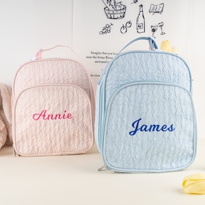 Monogrammed Seersucker Lunch Box Seersucker Lunch Bag for Kids Personalized Toddler Lunch Box Insulated Lunch Bag Child Birthday Gift