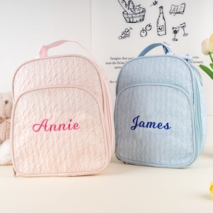 Seersucker Lunch Bag for Kids Monogrammed Seersucker Lunch Box Personalized Toddler Lunch Box Insulated Lunch Bag Child Birthday Gift