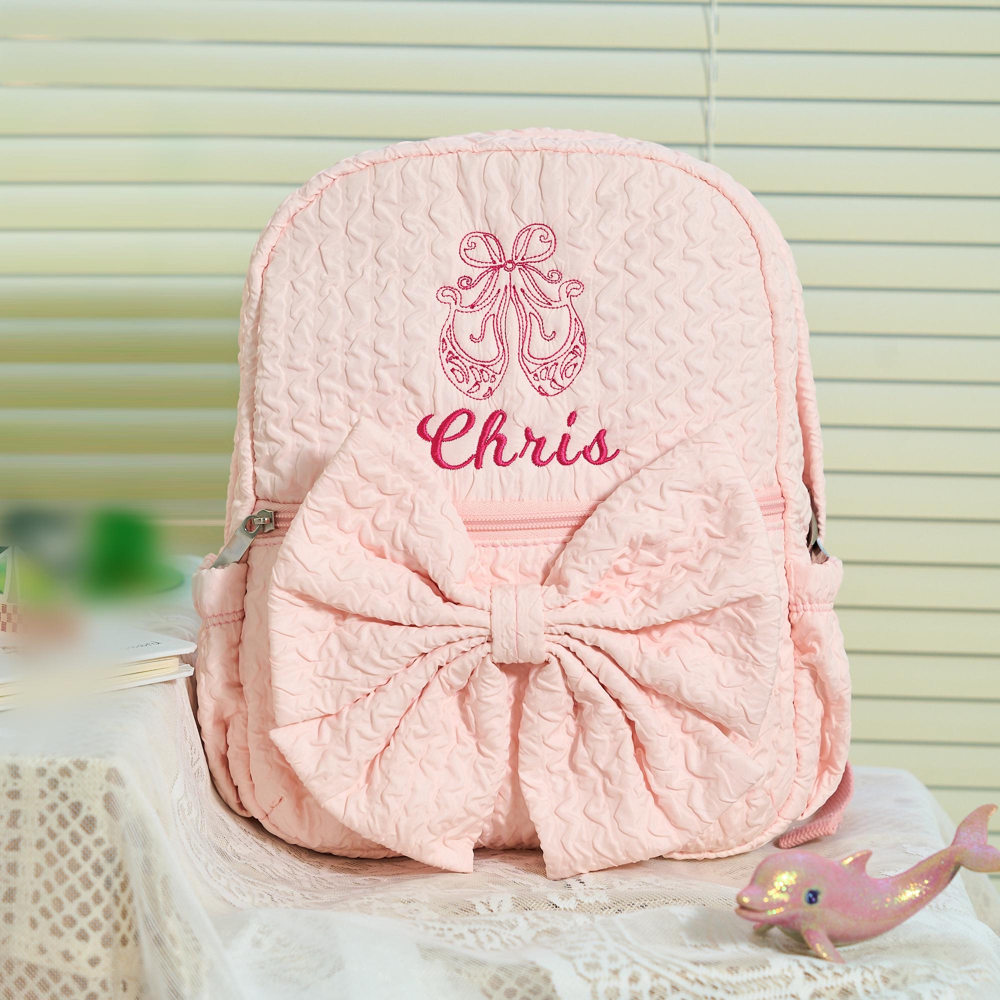 Personalized Ballet Backpack: Preppy Pink Bow Toddler Bag - Etsy