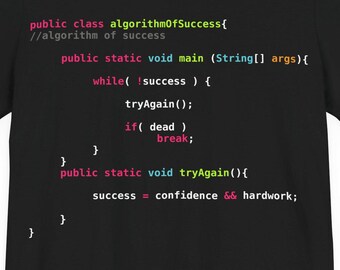 Camiseta "Algoritmo de éxito" / Programador divertido / Programación en JavaScript / Geek / Desarrollador de software