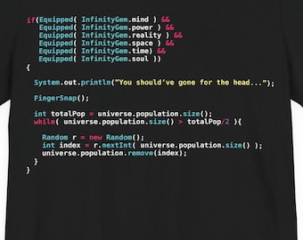 Infinity Gems T-Shirt | Funny Programmer | JavaScript Coding | Geek | Software Developer