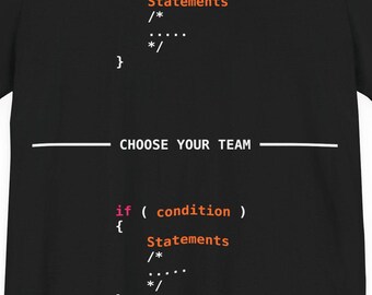 Brace-Style War T-Shirt | Funny Programmer | JavaScript Coding | Geek | Software Developer