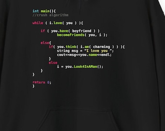 Crush Algorithm Hoodie | Funny JavaScript Programmer Gift | Coding Geek Software Developer Sweatshirt