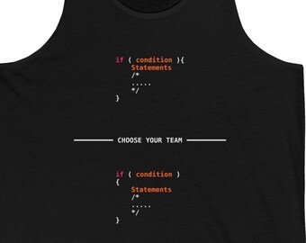 Brace-Style War Tank Top | Funny Programmer | JavaScript Coding | Geek | Software Developer