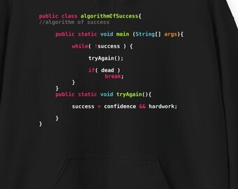 Success Algorithm Hoddie | Funny Programmer | JavaScript Coding | Geek | Software Developer
