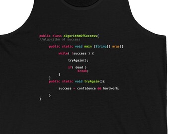 Success Algorithm Tank Top | Funny Programmer | JavaScript Coding | Geek | Software Developer