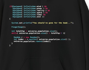 Infinity Gems Hoodie | Funny JavaScript Programmer Geek Software Developer Coding Gift