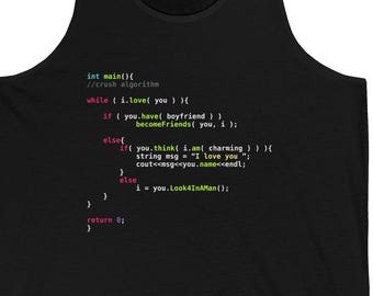 Crush Algorithm Tank Top | Funny Programmer | JavaScript Coding | Geek | Software Developer