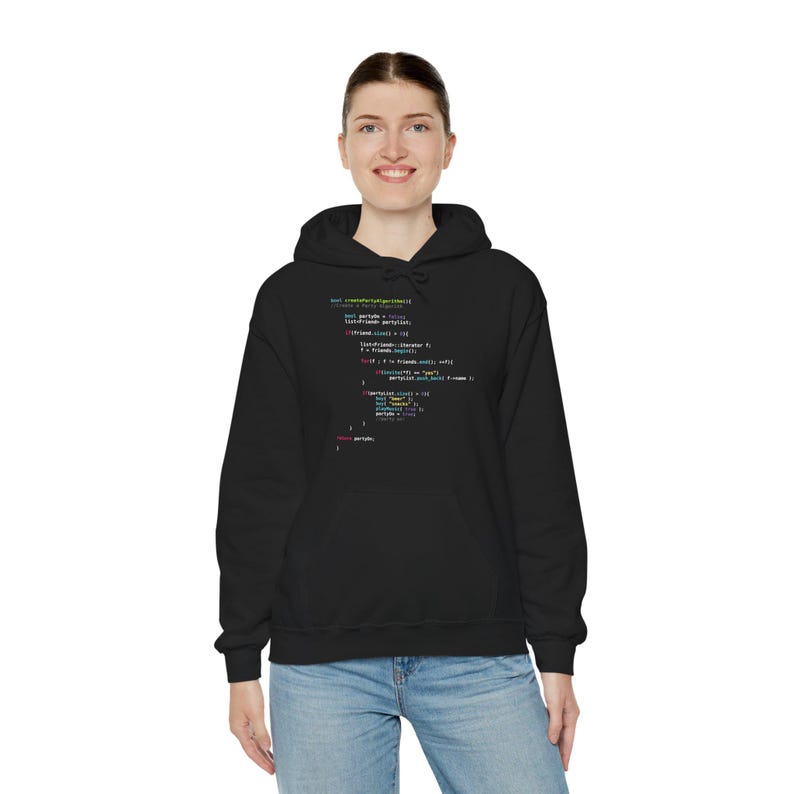 Party Algorithm Hoodie | Funny JavaScript Programmer Gift for Software Developer Computer Science Student Geek Coding Humor image 5