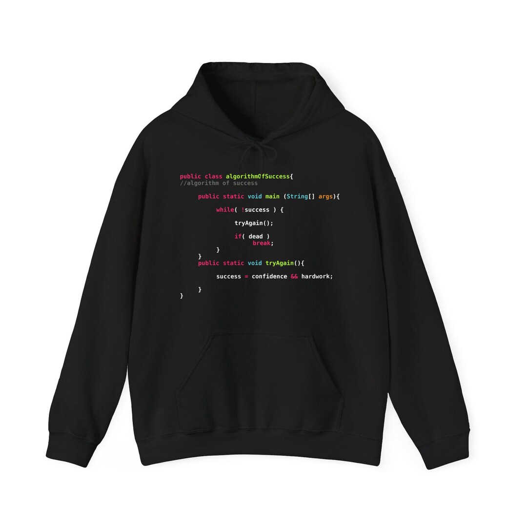 Success Algorithm Hoddie | Funny Programmer | Javascript Coding | Geek ...