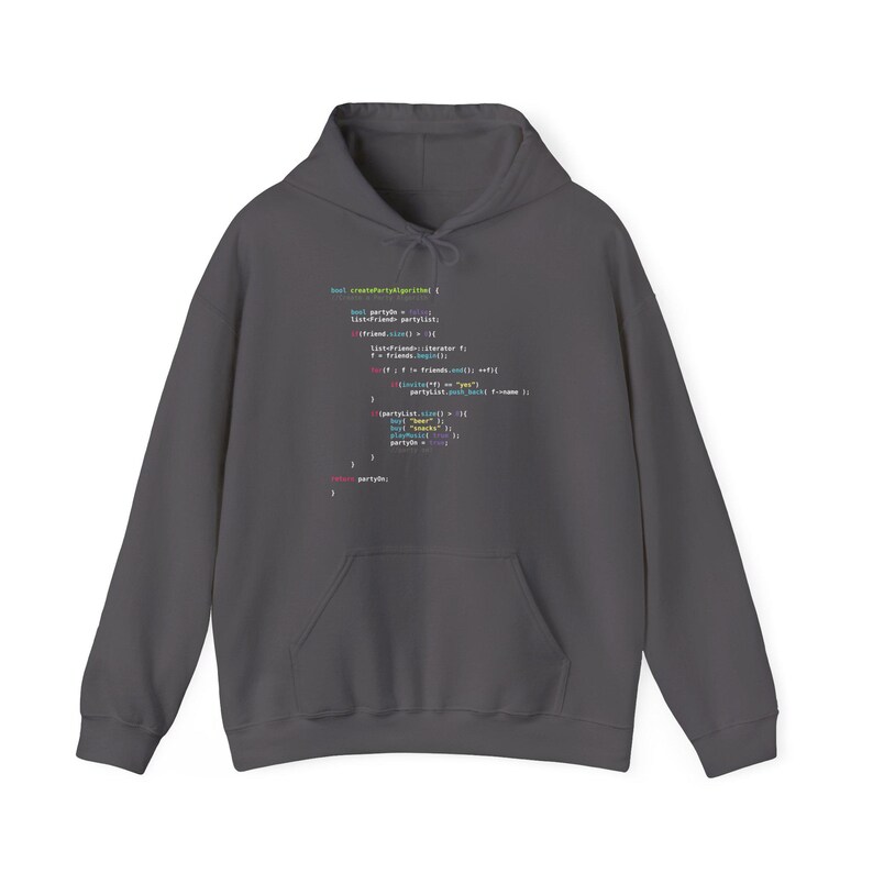 Party Algorithm Hoodie | Funny JavaScript Programmer Gift for Software Developer Computer Science Student Geek Coding Humor image 2