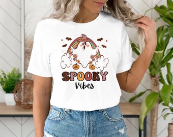 Retro Ghost Spooky Shirt, Halloween Shirt, Spooky vibes, Vintage shirt, Retro Halloween, Retro Fall shirt, Ghost Shirt, Fall, Retro Tshirt