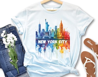 New York City Skyline T-Shirt, NYC Skyline Shirt, Paint Splatter New York Shirt, NYC Lover T-Shirt, New York Tee, New York City Souvenir