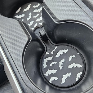 Posavasos de esteatita con forma de murciélago para coche / Accesorio gótico de Halloween para automóvil