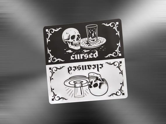 Cleansed or Cursed: Reversible Gothic Skull Dishwasher Magnet , Unique Home Decor, Alternative Art, Halloween Decor, Gift Ideas