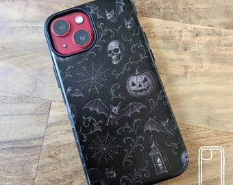 Halloween Bats, Skull, Pumpkin | iPhone Dual Layer Phone Case