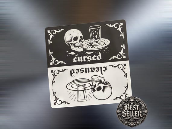 Cleansed or Cursed: Reversible Gothic Skull Dishwasher Magnet , Unique Home Decor, Alternative Art, Halloween Decor, Gift Ideas