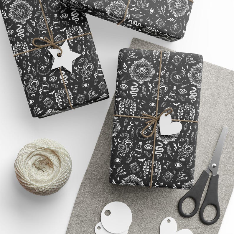 Papel de embrulho místico e oculto | Papel de presente com tema de bruxa imagem 2