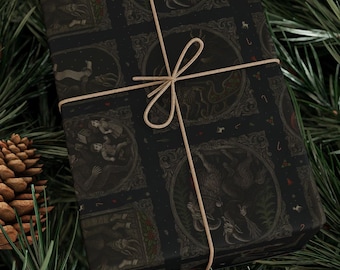 Krampus Gift Wrap Paper | Dark Yuletide Christmas Wrapping